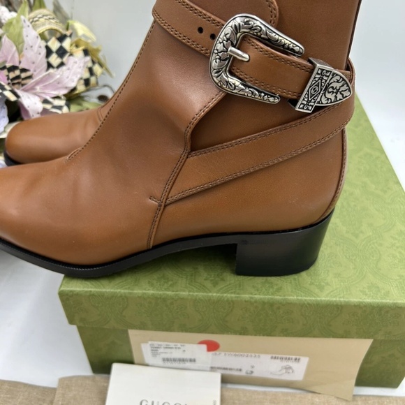 Men’s Gucci calf skin Jakarta buckle boots size 9, made in Italy - Picture 8 of 10